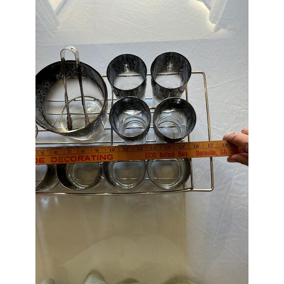 Silver Fade by Vitreon Queens Lusterware, ltd Bar Set - Picture 3 of 11